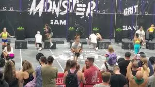 monster games crossfit competition 2024 Melissa pullups/ wallwalk burpee box jump over.