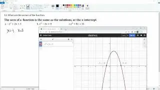 Find the Zeroes of a Quadratic function using DESMOS. #12