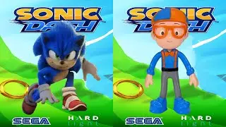 Sonic Dash vs Blippi Fun World Run - Movie Sonic vs All Bosses Eggman Zazz All Characters Unlocked