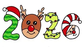 How to draw New Year's Numbers 2026 | New Year's drawing