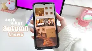 make your homescreen aesthetic ✨ dark vibes ♡ autumn theme 🍂 samsung galaxy