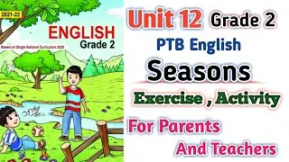 PTB English Grade 2 Unit 12 Exercise Activity | Seasons | SNC English New Edition Punjab