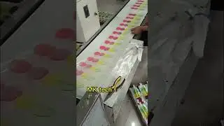 Lollipop fruit Candy deposit to film and seal packing with auto feeding stick