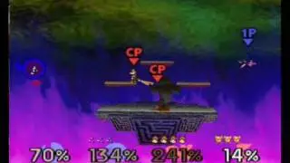 Super Smash Bros. Metal Mario & Polygon Link VS. Giant DK & Fox