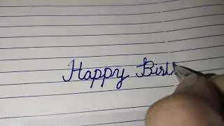 How to write Happy birthday in English cursive pattern| Happy birthday| cursive pattern
