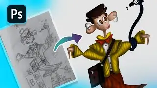 Sketch to digital art in Adobe Photoshop