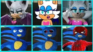Sonic The Hedgehog Movie SANIC vs ROUGE THE BAT Uh Meow All Designs Compilation
