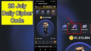 28 July Daily Cipher | Today Cipher Code | Hamster  kombat Cipher Code Daily