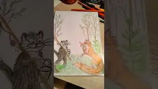Кот- рыболов 🤗 рисуем