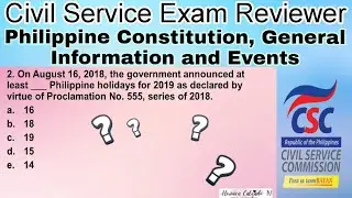 CIVIL SERVICE EXAM REVIEWER Philippine Constitution General Information and Events