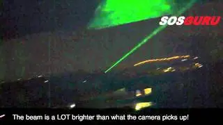 True 5mW Green Laser Test (at night)
