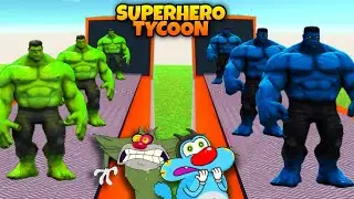 Oggy Opened Hulk Factory In Superhero Tycoon ROBLOX | Roblox Tycoon | Oggy Game