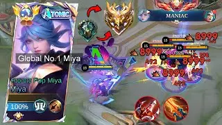 GLOBAL MIYA BEST HIGH DAMAGE BUILD & GUIDE TO RANK UP FASTER!!(1 hit delete 💀)😯 - Mobile Legends