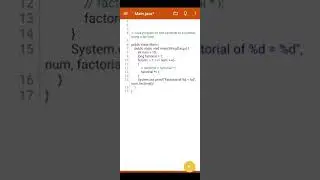 Java Program to find factorial of a number using for loop and while loop | Java Tutorial | Shorts