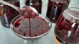 Cherry jam with stones, aromatic and very tasty