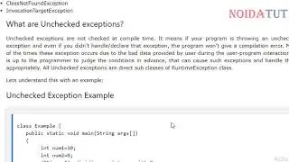 Checked and Unchecked Exceptions