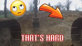 Digging thru 8 feet of rock with John Deere 120 fun 🙄