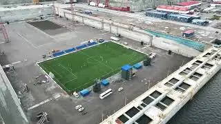 Футбольный матч в сухом доке в ЦСКМС