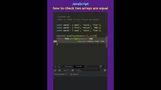 Check two arrays are equal in 