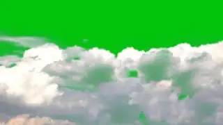 Moving White Clouds on Green Screen no copyright