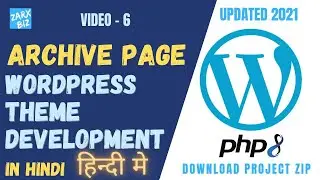 #6 WordPress Archive Tutorial In Hindi Archive page in WordPress Updated 2021