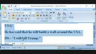 Reported Speech - Advanced Points
