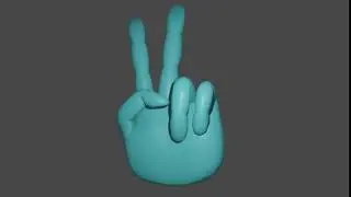 Hasil Render Animasi Peace Finger Dengan Armature & Rigging Pada Blender