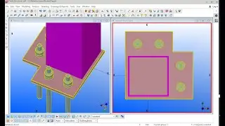 How to Create corner base plate in tekla structures bangla tutorial