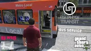 Los Santos Bus Service (as client), bus transport service in Los Santos, as passenger (GTA 5 mod)