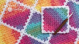 How to Crochet a C2C Moss Stitch Square 😍