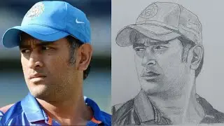How to Draw MS Dhoni | Cricket Player Easy Drawing Tutorial