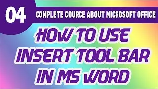 How To Use Insert Tool Bar In Microsoft Word