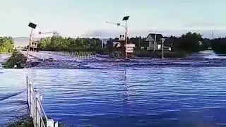 Наводнение,  река смыла мост Забайкалье, 2018 год