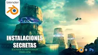 CREO UNA ESCENA DE CIENCIA FICCION EN BLENDER 4.3 | BLENDER CONCEPT ART | TIMELAPSE