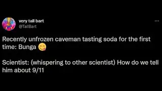 Recently Unfrozen Caveman Tasting Soda For The First Time