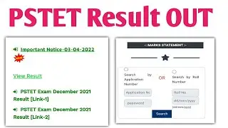 PSTET 2021 Result Out Check Now • 