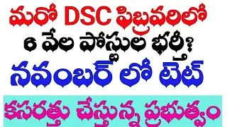 💥డీఎస్సీ -2025 నోటిఫికేషన్ ఫిబ్రవరిలో || నవంబర్ లో టెట్