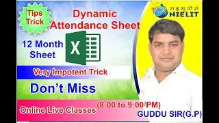 How to Learn Dynamic Attendance Sheet By Guddu Sir 2021