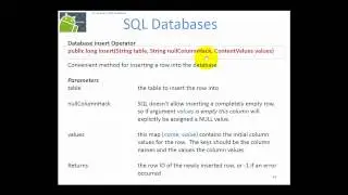 46 Android Revision SQL Database SQLite Cursors Content Values insert,update,delete,operators