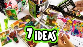 Regreso a Clases con MINECRAFT y PANINI ♻️ DIY 7 Ideas para DECORAR tus Útiles
