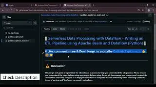 Serverless Data Processing with Dataflow-Writing an ETL Pipeline using Apache Beam & Dataflow Python