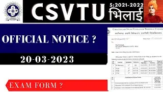 🔔EXAM FORM FOR -M.Tech/PTDC/M.Pharma | CSVTU