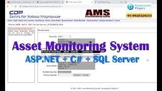 Online Asset Monitoring System - ASP.NET + C# + SQL Server, Installation Demo