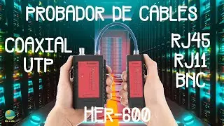 Probador de Cable de Internet (UTP / RJ45), Telefónico (RJ11) y Coaxial (BNC), STEREN HER600