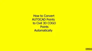 How to Convert AutoCAD Points to Civil 3D Cogo Points at once