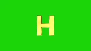 abcd 3d animation green screen, Letter H