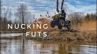 To the moon! Outlander LAUNCHES creek, Honda mudding, figure 8 racing!