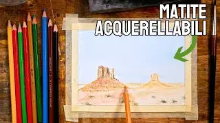 Matite acquerellabili, un paesaggio semplice in pochi passaggi