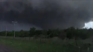 Violent Wedge tornado South east of Wynnewood Oklahoma, may 9th