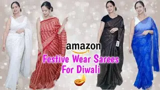 Festive Wear Sarees For Diwali From AMAZON | Great Indian Festival Sale 50% to 80% Off #sale